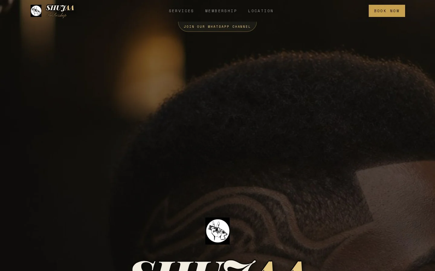 SHUJAA Barbershop homepage